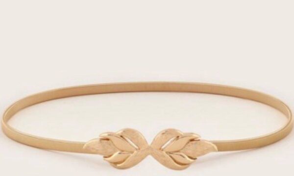 "Leaf" Skinny Belt- Gold