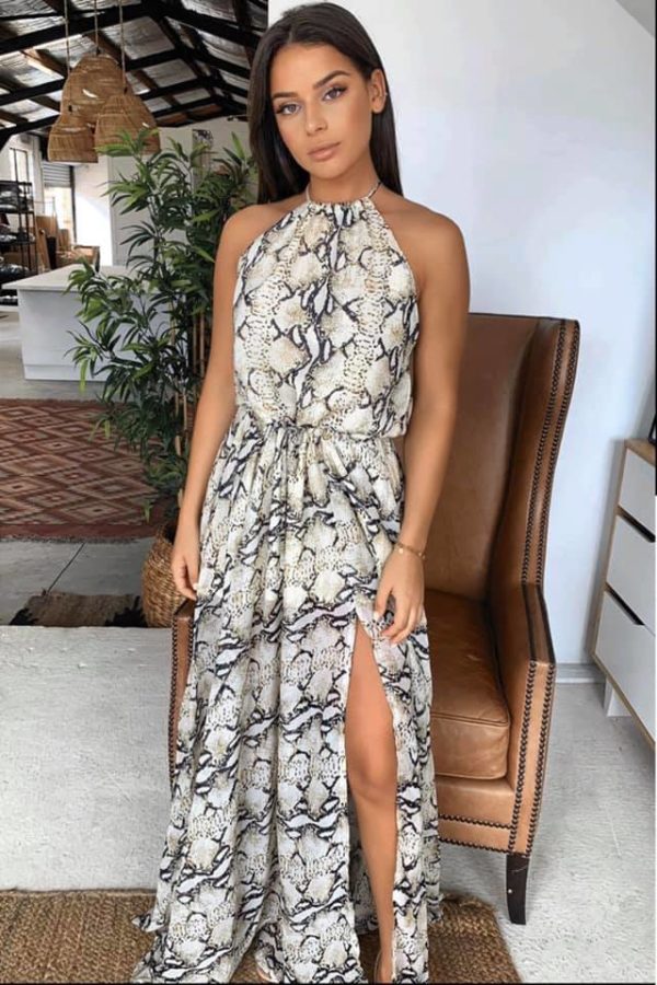 SNDYS "Tahyna" Snake Dress- Tan - Image 2