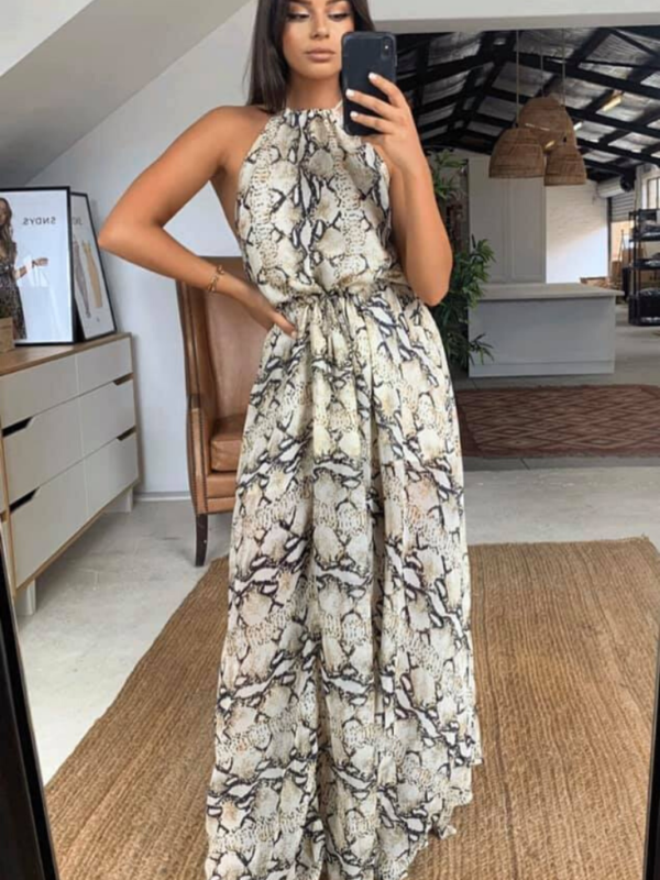 SNDYS "Tahyna" Snake Dress- Tan