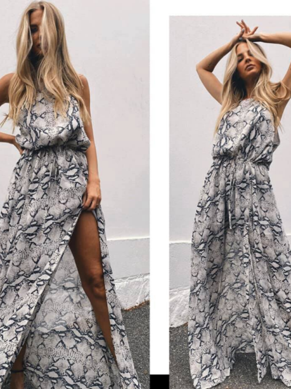 SNDYS "Tahyna" Snake Dress-Grey