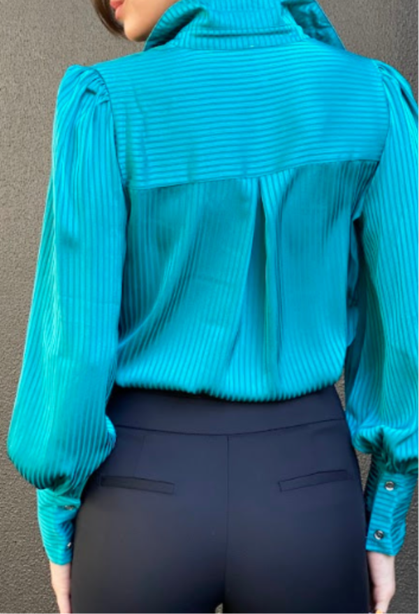 "Monica" Blouse- Teal - Image 2