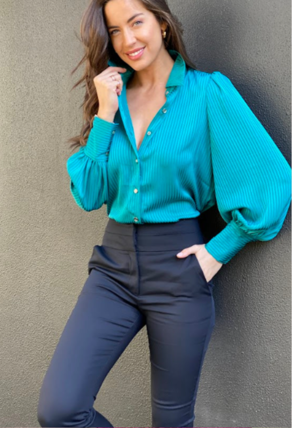 "Monica" Blouse- Teal