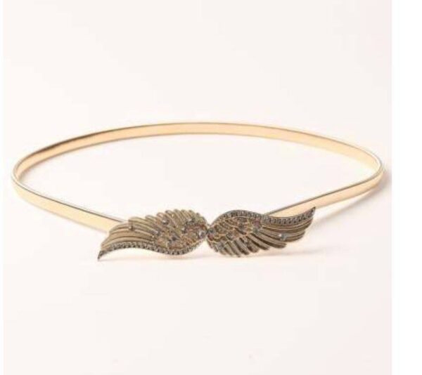 "Angle Wings" Skinny Belt- Gold
