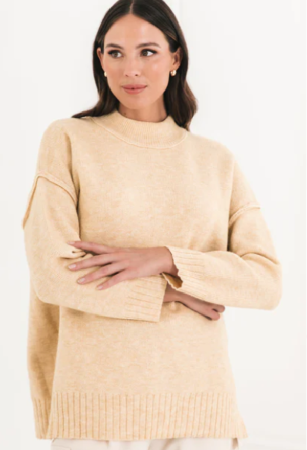 "Mila" Oversized Knit-Oatmeal