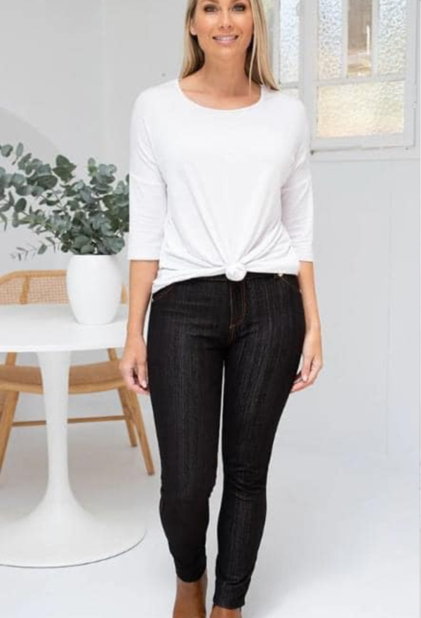 "Ponti" Pants -Black Denim