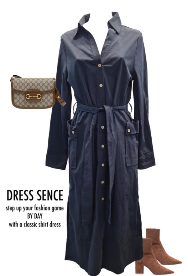 “Tammy” Trench/Dress - Navy - Image 2